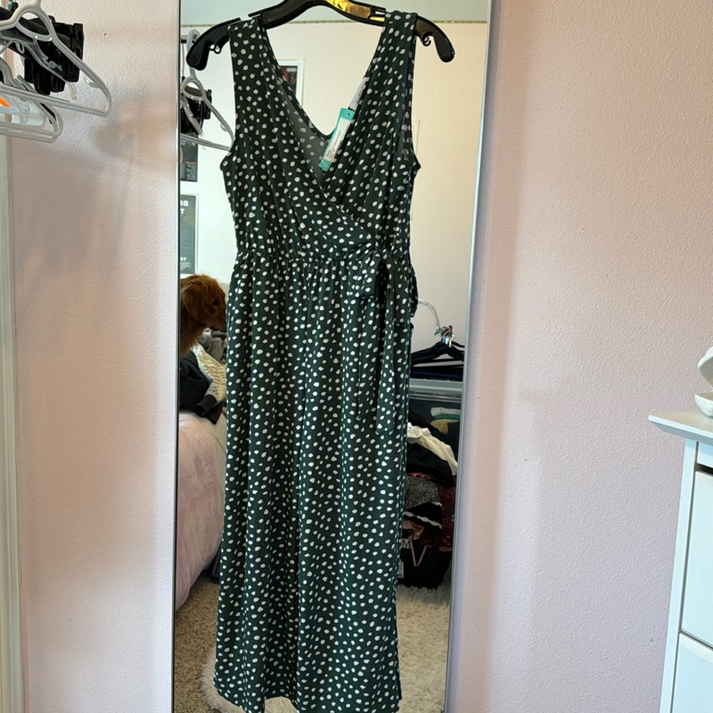 NWT Olive Green Cropped Knit Jumpsuit Size XS